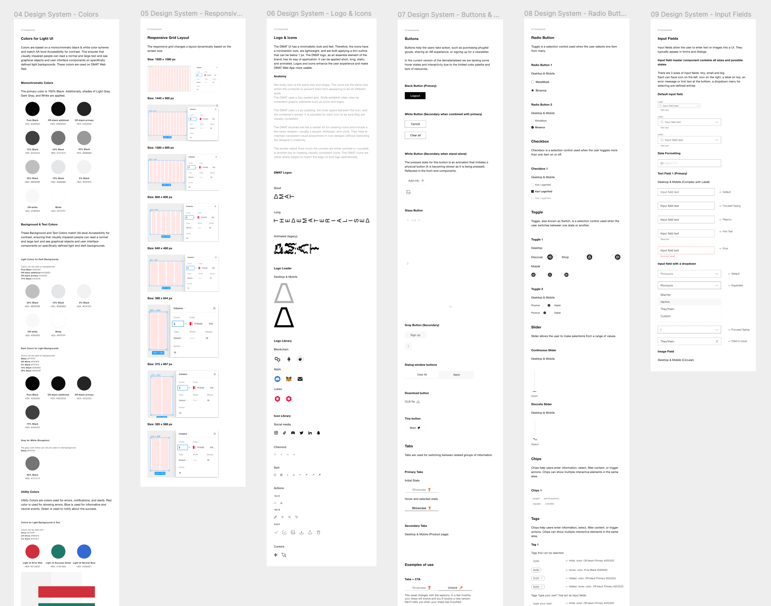UI design system screenshot