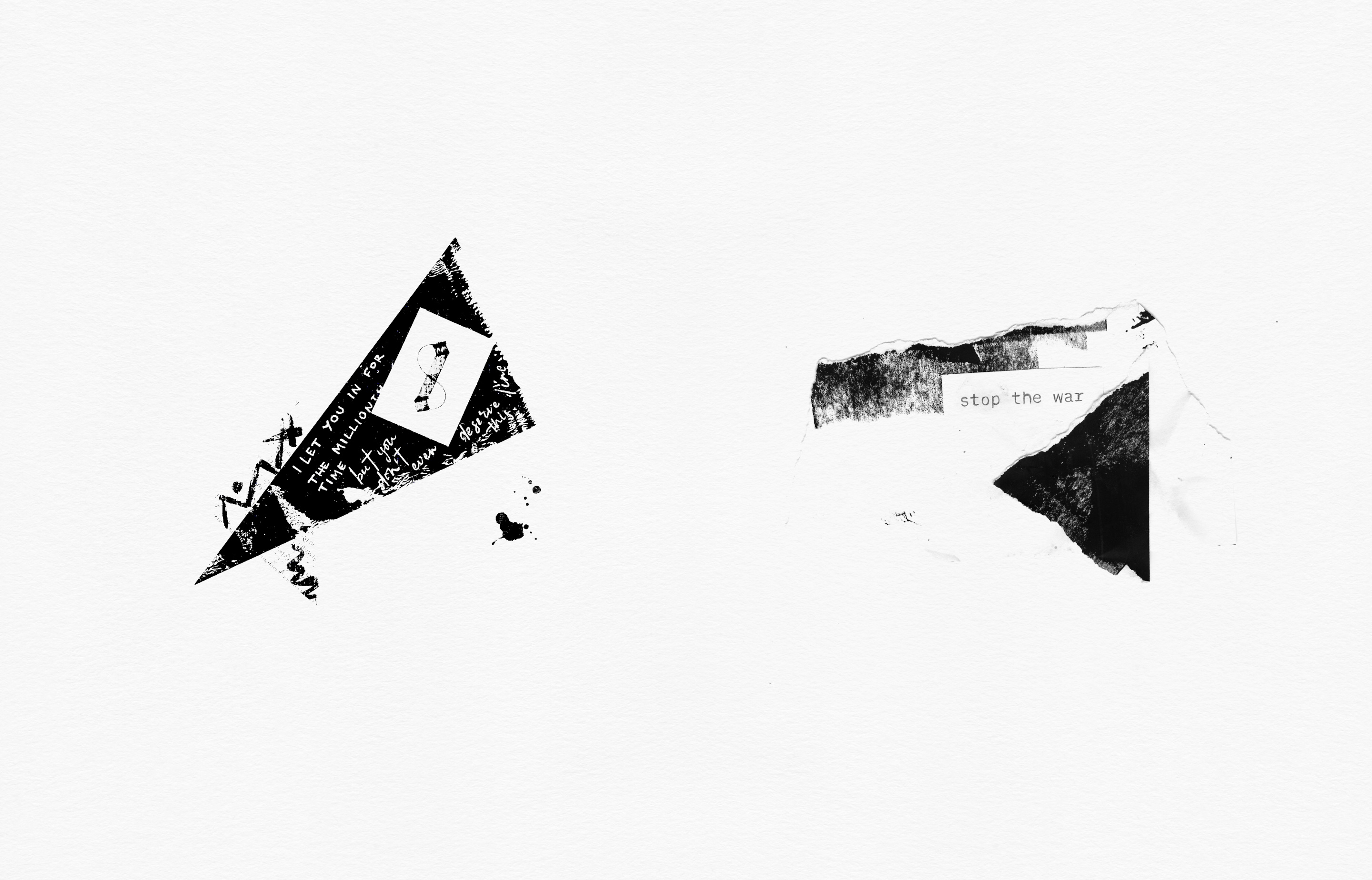 Minimalistic black and white collages with typography