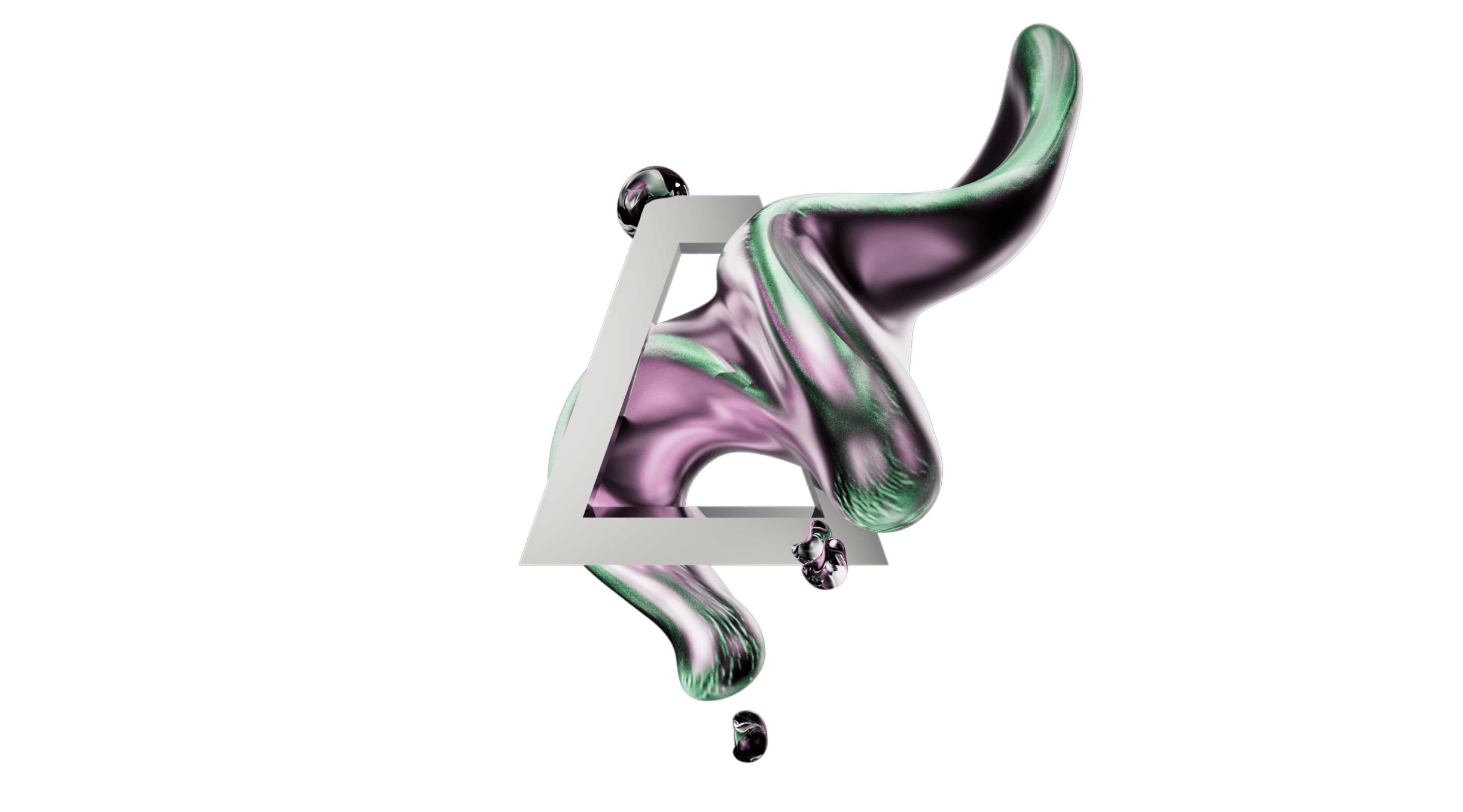 Abstract visual with liquid chrome